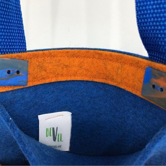 BeVel Designs Handcrafted Blue Geometric Artisan Bag - Picture 9 of 12